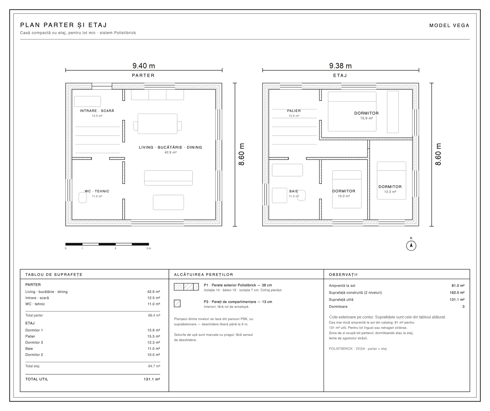 Vega · le plan du rez-de-chaussée et de l'étage